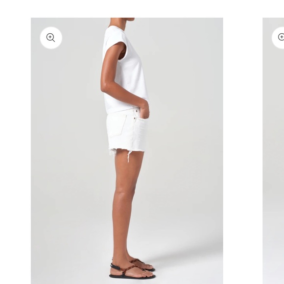 Agolde | vintage Parker cut off shorts in white - Picture 3 of 8